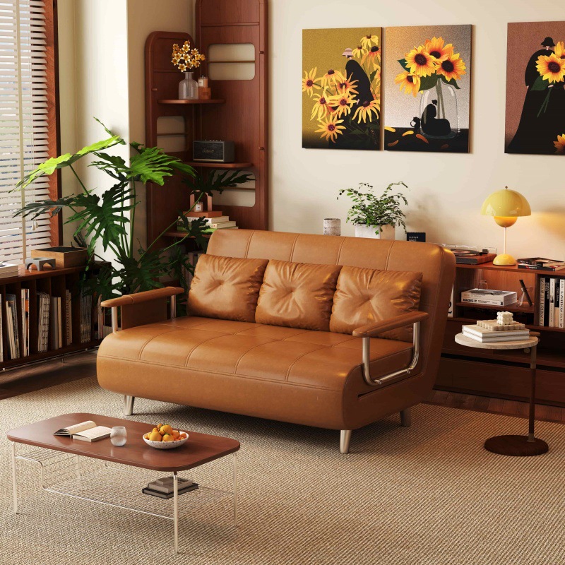 Складной диван-кровать в винтажном стиле, для небольшой квартиры, раскладной диван «два в одном»...